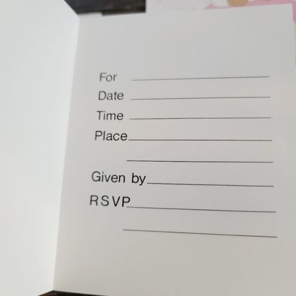 Vintage 80s 90s Paper Art Company Cute Kawaii Pastel Teddy Bear Invitations - Picture 6 of 9